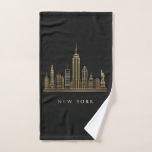 New York City Skyline Gold Line Art