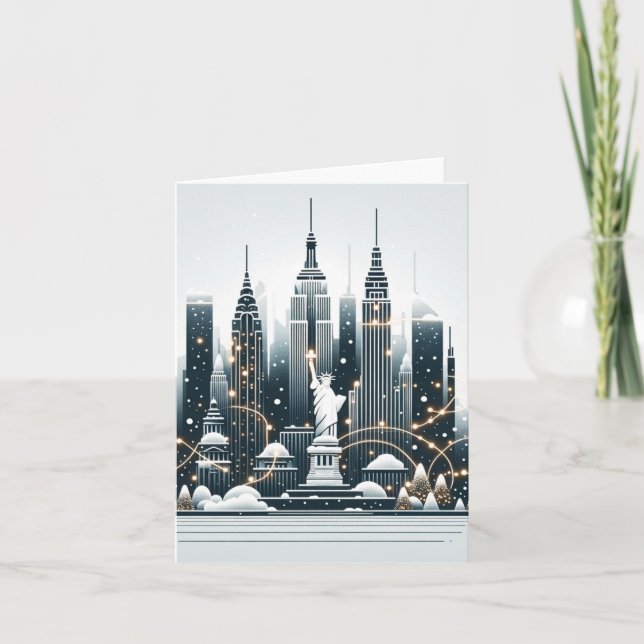 New York Holiday Elegance - Tarjeta de Personaliza (Anverso)