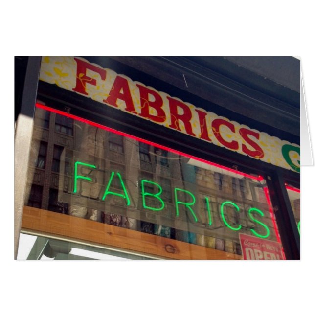 New York NYC Neon Rótulo Garment District Fabrics (Anverso (Horizontal))