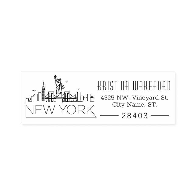 New York | Sello de autoenlace de dirección de Per (Diseño)