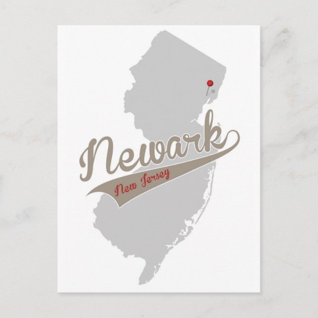 Newark, New Jersey - mapa del Pin - POSTAL (Anverso)