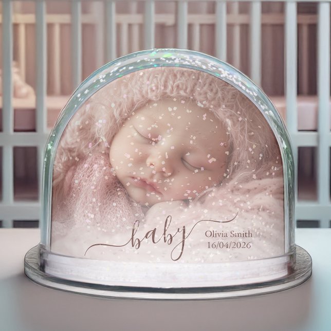 Newborn Baby Keepsake - Photo Personalized (Celebrate the sweetest moments with this personalized snow globe featuring your newborn’s photo.)