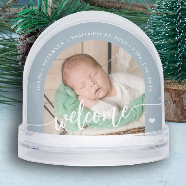 Newborn boy baby 2 photo welcome script keepsake (Subido por el creador)