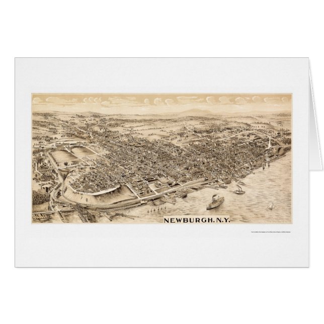 Newburgh, mapa panorámico de NY - 1900 (Anverso (Horizontal))