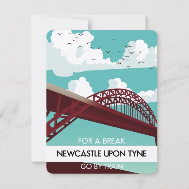 Newcastle sobre el poster del puente Tyne. (Anverso)