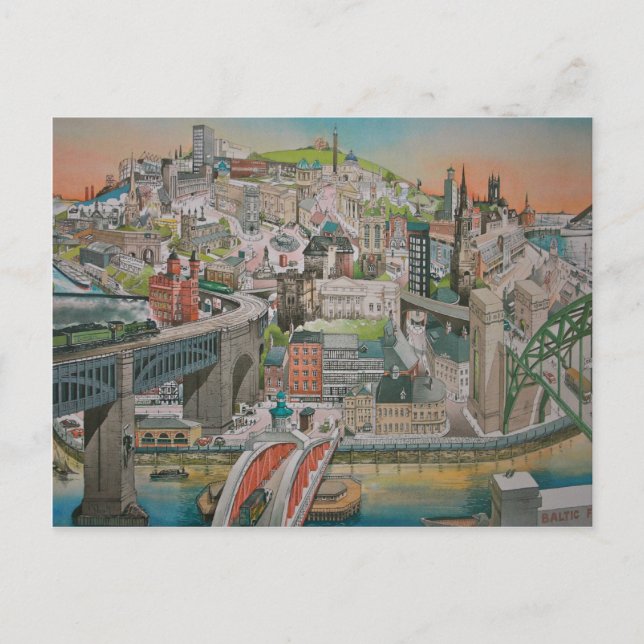 Newcastle upon Tyne a través de la tarjeta postal  (Anverso)