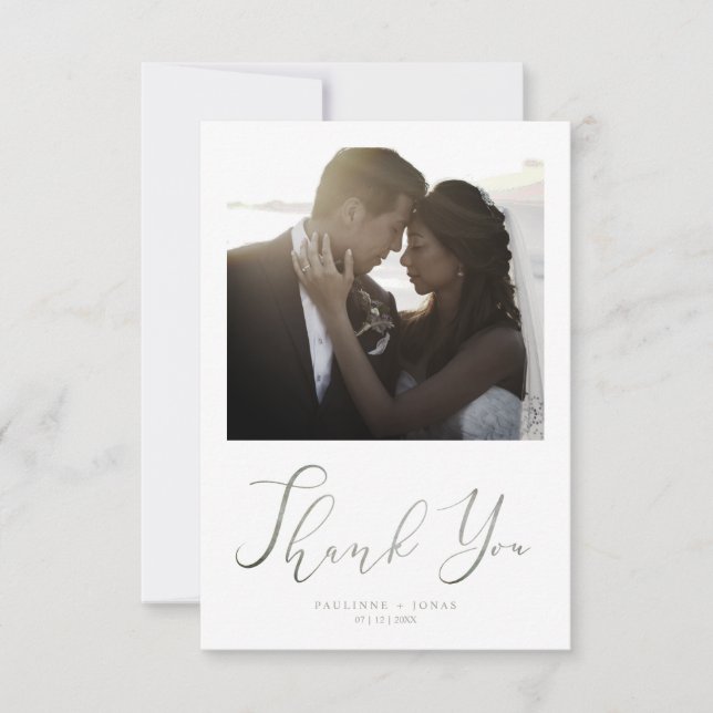 Newlyweds Thank You Guests Romantic Photo Wedding (Anverso)
