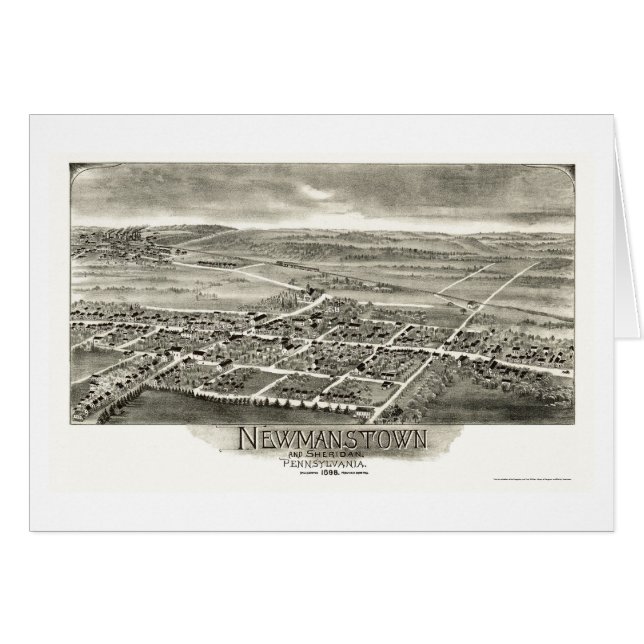 Newmanstown y Sheridan, mapa panorámico del PA - (Anverso (Horizontal))