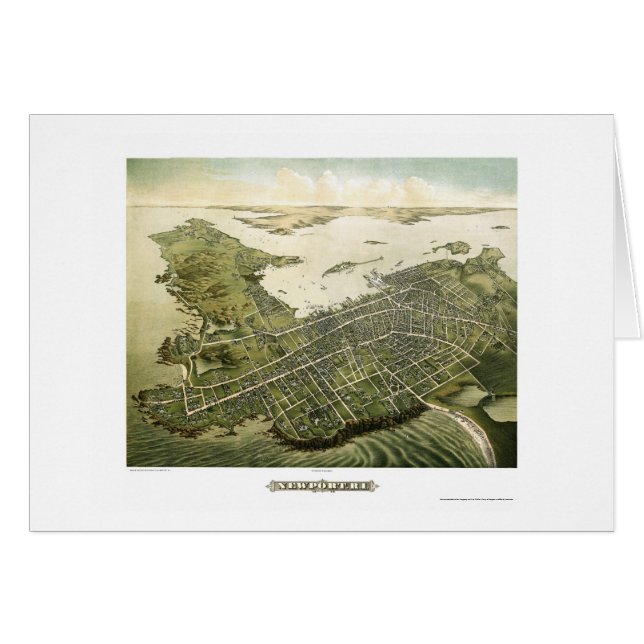 Newport, mapa panorámico de RI - 1878 (Anverso (Horizontal))