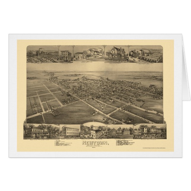 Newtown, mapa panorámico del PA - 1893 (Anverso (Horizontal))