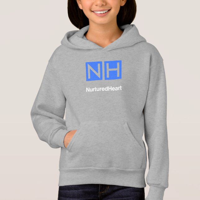 NHI Kids Gray Pullover Hoodie con bolsillos (Anverso)