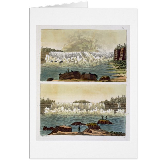 Niagara Falls, 1818 (grabado del color) (Frente)