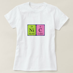 Nic camisa de nombre de tabla periódica