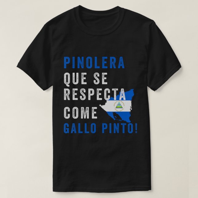 Nicaragua Flag Camiseta Nicaraguan Mujer Pinolera  (Diseño del anverso)