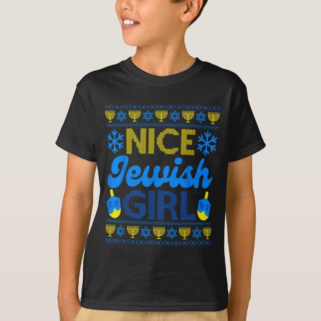 Nice Jewish Girl Ugly Happy Hanukkah Sweater Chanu (Anverso)
