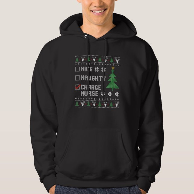 Nice Naughty Charge Nurse  Ugly Christmas Sweater (Anverso)