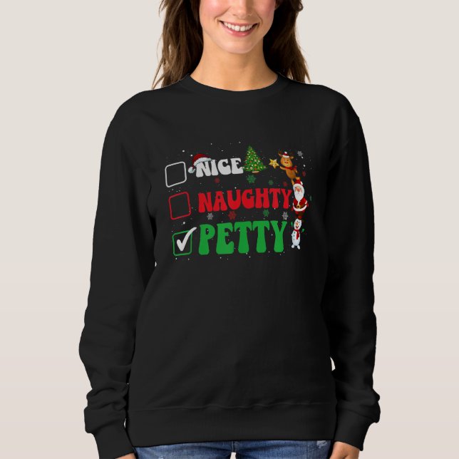 Nice Naughty Petty Christmas Ugly Sweater Pajama O (Anverso)