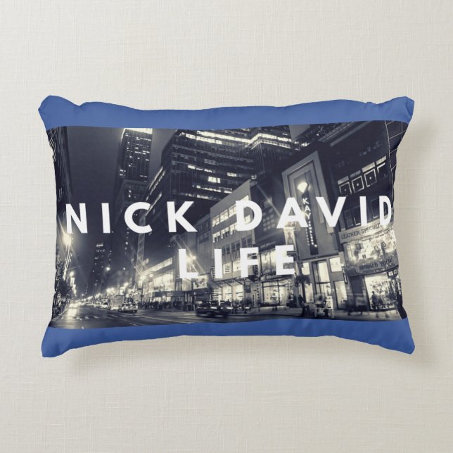 NiCK DAViD - Almohada lumbar azul (Anverso)