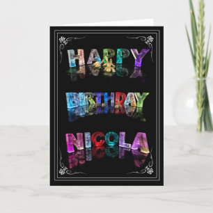 Nicola - Nombre en tarjeta de saludo de Luces (Fot