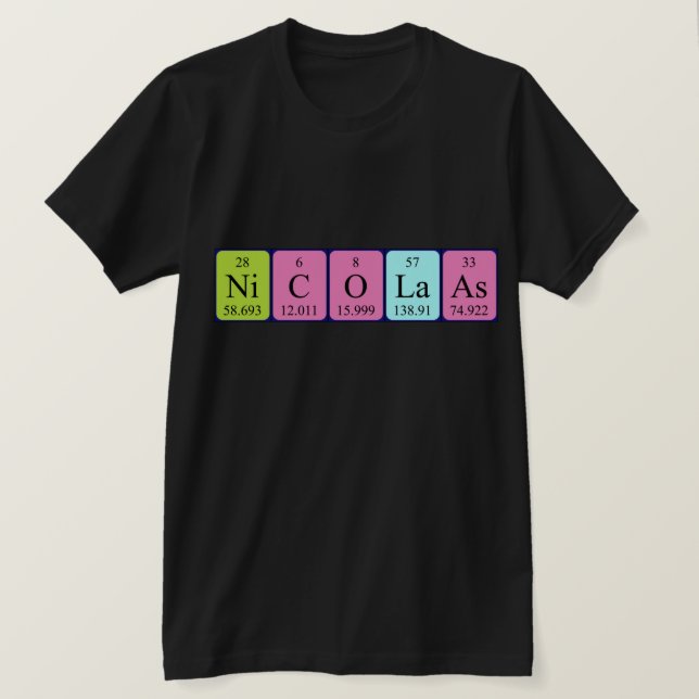 Nicolaas camisa de nombre de tabla periódica (Anverso del diseño)