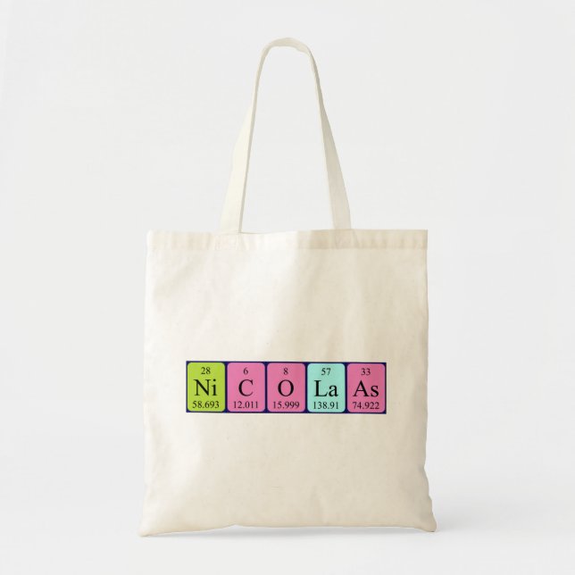 Nicolaas nombre de tabla periódica bolsa (Frente)