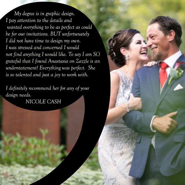 Nicole Cash Testimonial Wedding Invitación (Subido por el creador)