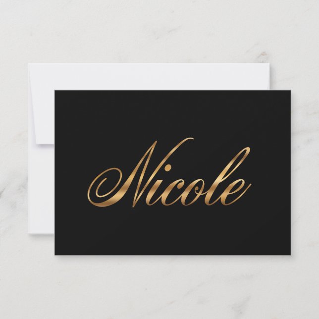 Nicole gold Design Lettering Karte (Anverso)