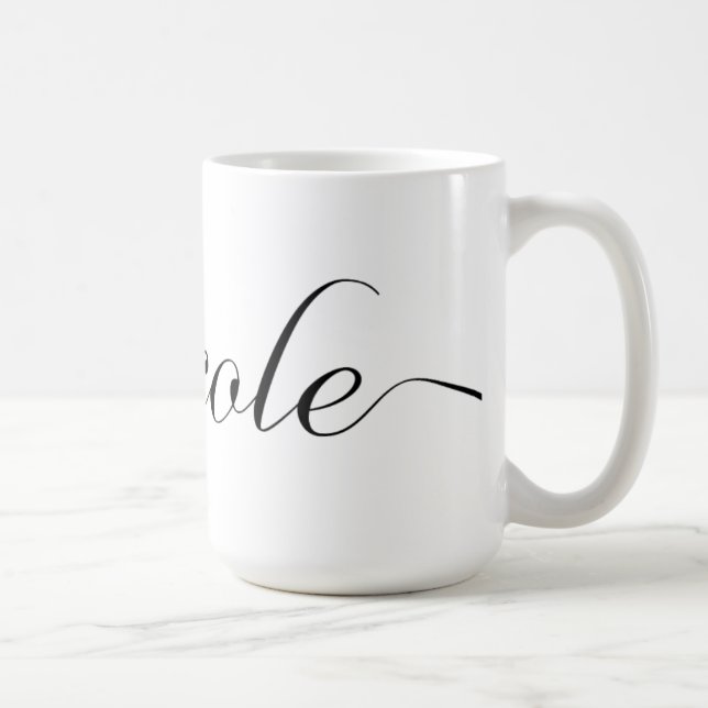 Nicole personalizó la taza de café conocida - (Derecha)