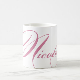 Nicole personalizó la taza de café conocida - rosa