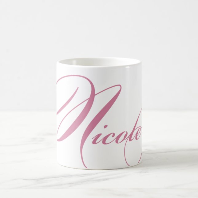 Nicole personalizó la taza de café conocida - rosa (Centro)