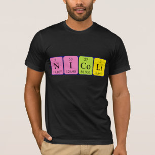 Nicoli, camisa de nombre de tabla periódica