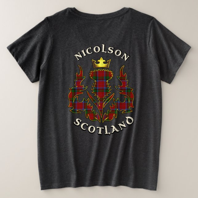 Nicolson Clan Badge & Tartan w/Motto Women's (Reverso del diseño)