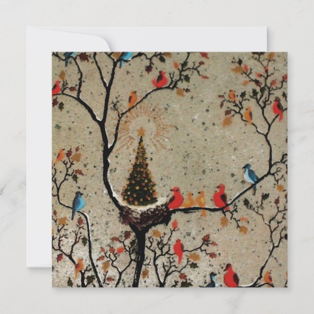 Nido de árbol de Navidad ~ Invitaciones (Anverso)