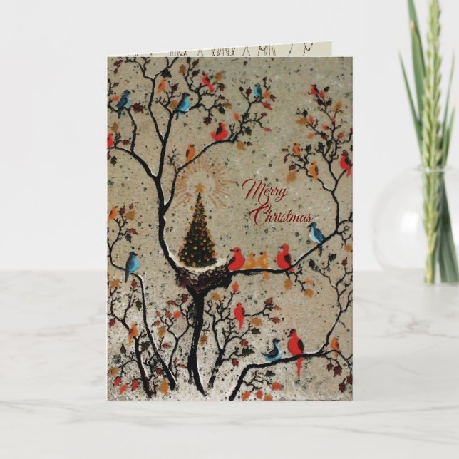 Nido de árbol de Navidad - (Más opciones) Tarjetas (Anverso)