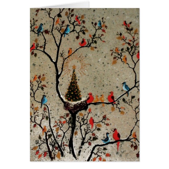 Nido de árbol de Navidad ~ Tarjeta (Frente)