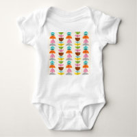 Nidos retro coloridos Baby Jersey Bodysuit