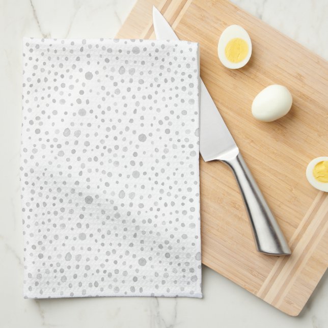 Niebla Confetti Watercolor Dots Kitchen Toalla (Doblado Cuarto)