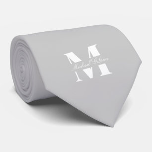 Niebla de Plata Corbata de Cuello con Monograma