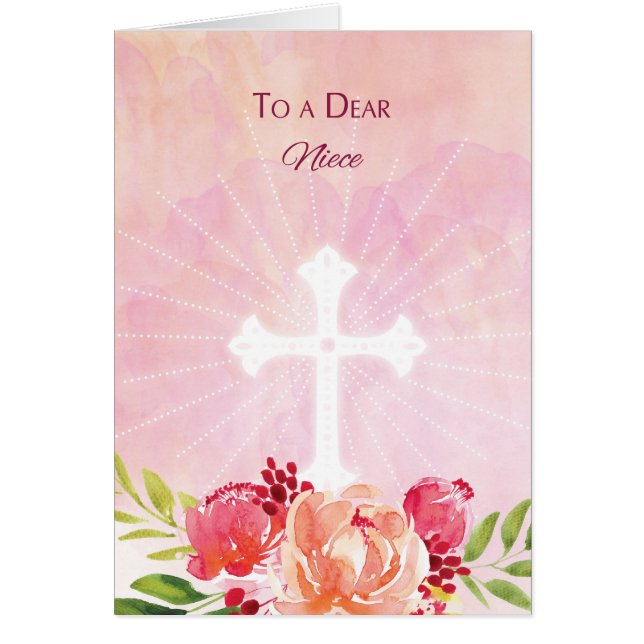 Niece Religious Easter Blessings Watercolor Look (Frente)