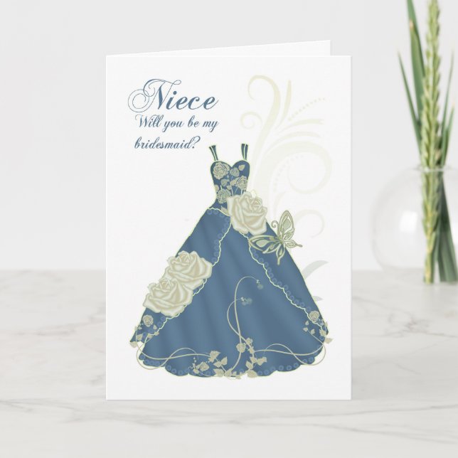 Niece, Serás Mi Tarjeta De Novias - Marfil Y B (Anverso)
