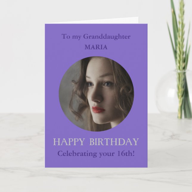 Nieta de la tarjeta de cumpleaños de la foto, de 1 (Anverso)