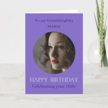 Nieta de la tarjeta de cumpleaños de la foto, de 1