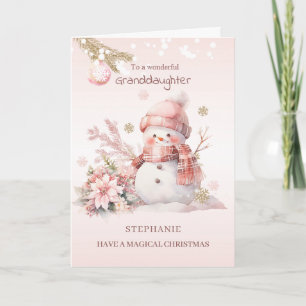 Nieta Navidad Nieve Chica Rosa