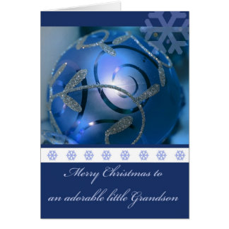 Jonny Javelin Tarjeta De Navidad Para Nieto - Diseño Con Nieve - Mensaje 'To A Wonderful Grandson' - Mensaje Abuelos Nieto