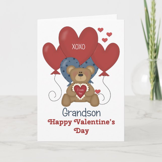Nieto, oso y tarjeta del día de San Valentín de (Anverso)