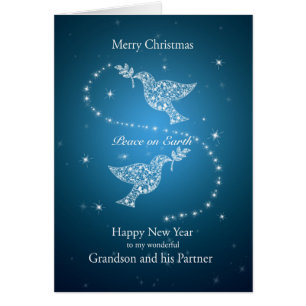 Nieto y su pareja, palomas de Navidades de la paz