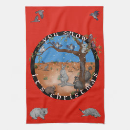 Nieva a sus Navidades - toalla de té australiana a