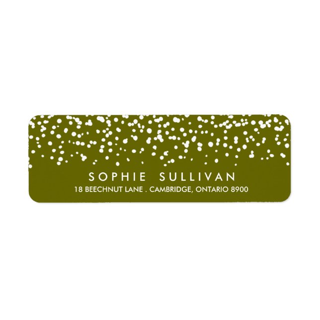 Nieve blanca | Etiqueta de dirección de vacaciones (Frente)