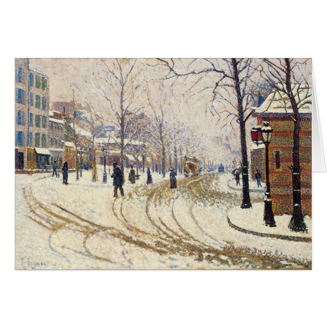 Nieve, Boulevard de Clichy, París por Paul Signac (Anverso (Horizontal))