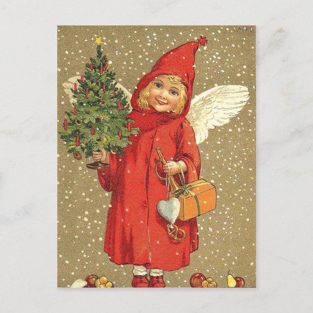 Nieve de árbol de navidad Angel Cherub (Anverso)